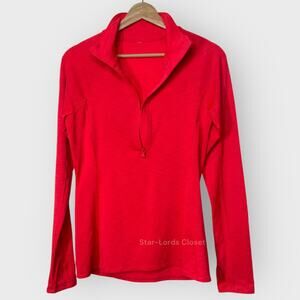 Under Armour Neon Coral Half Zip Pullover Fits XS Fleece Lined Runner